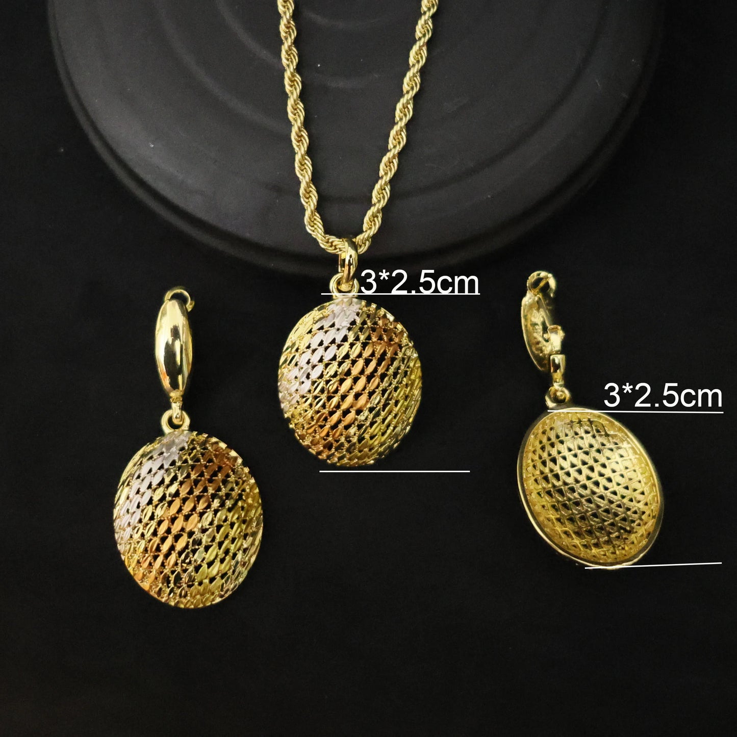 Luxury 18K Gold Plated Jewelry Set for Women – Italian Wedding Necklace, Earrings & Bracelet Bridal Gift Set