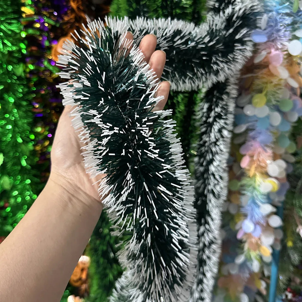 Christmas Tinsel Garland – Shiny Metallic Tree Decoration for Home & Living Room
