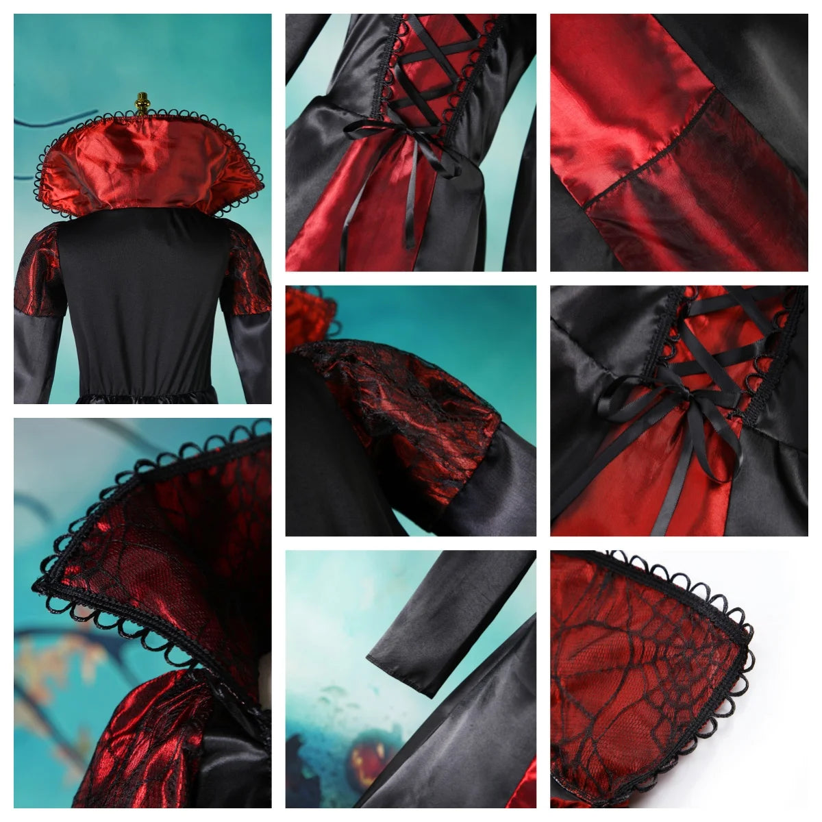 2025 Halloween Fantasy Kids Costume – Ghost Bride, Gothic Cosplay, Red Vampire & Day of the Dead Outfits for Girls