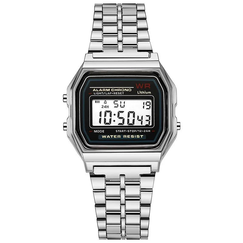 Luxury Rose Gold Digital Watch – Retro Style Electronic Wristwatch for Men & Women