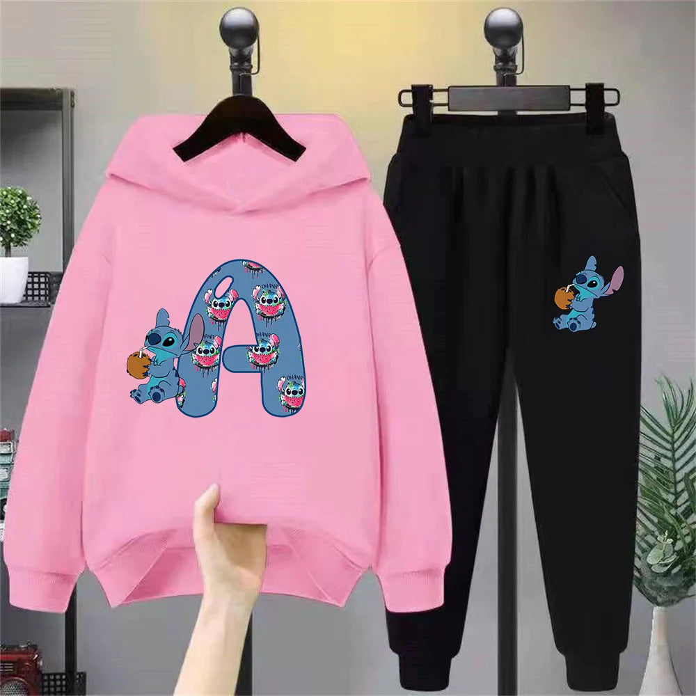 Lilo & Stitch Hoodie Set – Birthday Lucky Letters Children’s Hoodie for Girls & Boys, Harajuku Style Casual Wear