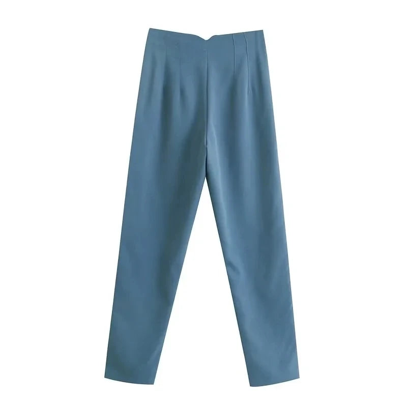MUJER High-Waist Office Pants – Women’s Formal Pencil Trousers in Black, Pink & White