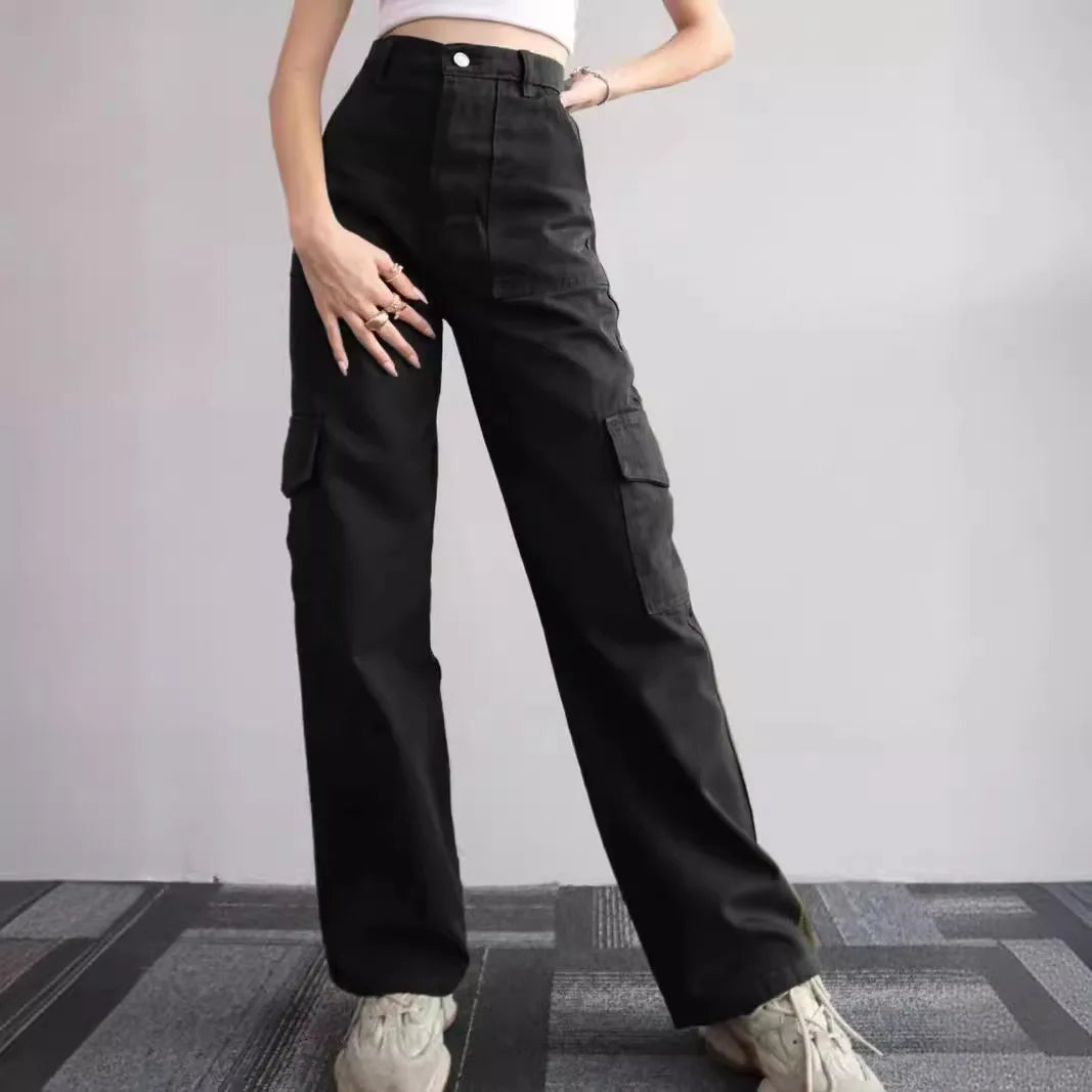 Women’s Versatile Mid-Rise Workwear Pants – Long Fitted Waist with 3D Pockets | Casual & Office Ready