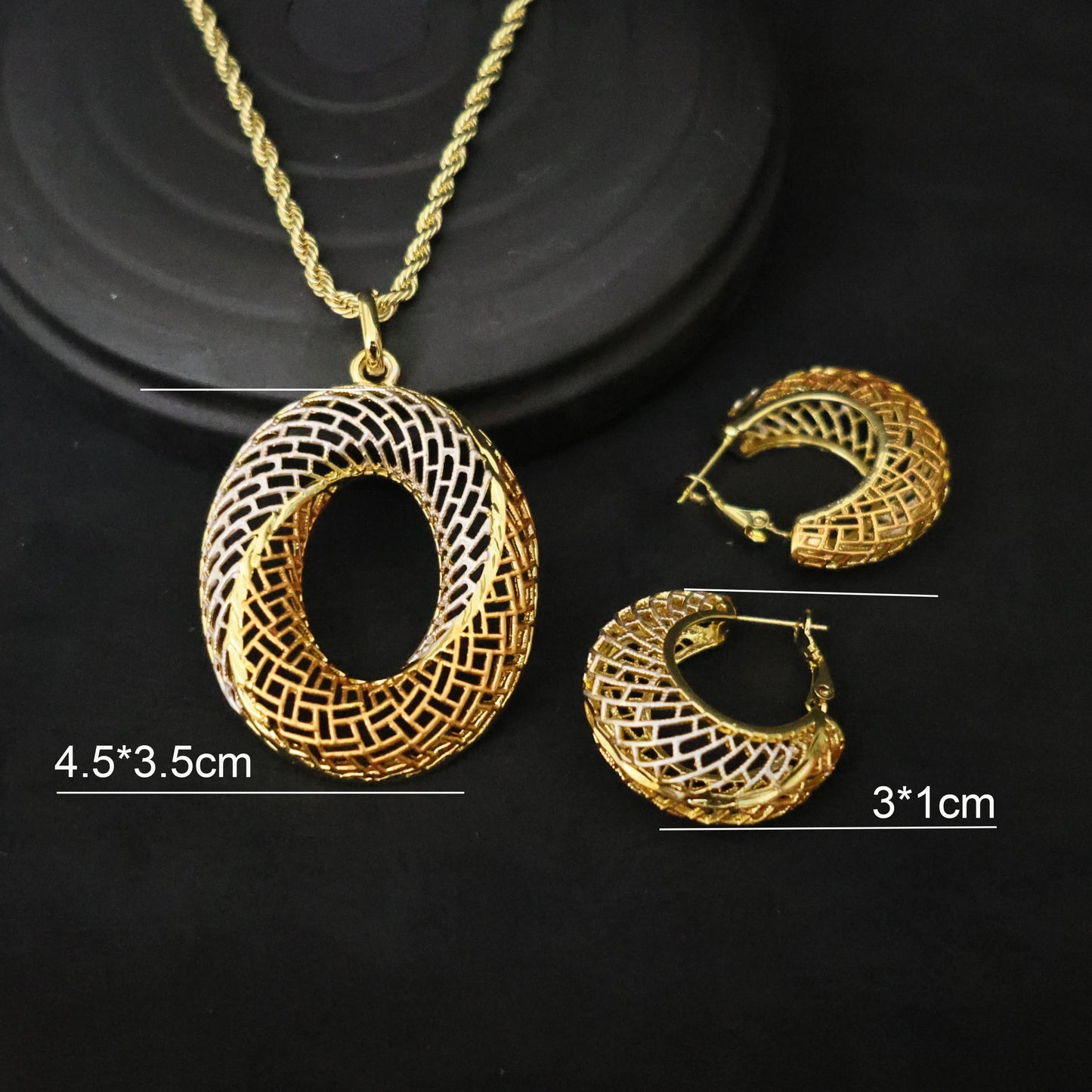 Luxury 18K Gold Plated Jewelry Set for Women – Italian Wedding Necklace, Earrings & Bracelet Bridal Gift Set