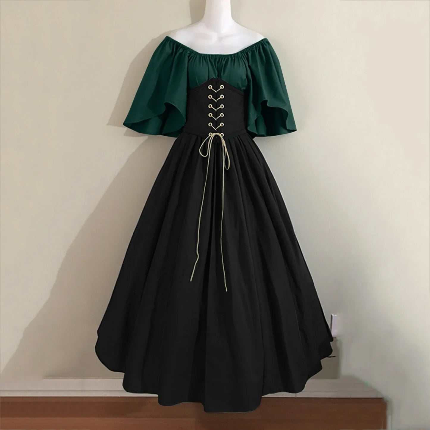 2025 Halloween Women’s Medieval Cosplay Costume – Retro Slim Swing One-Shoulder Dress for Love Live & Party