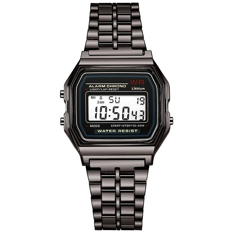 Luxury Rose Gold Digital Watch – Retro Style Electronic Wristwatch for Men & Women