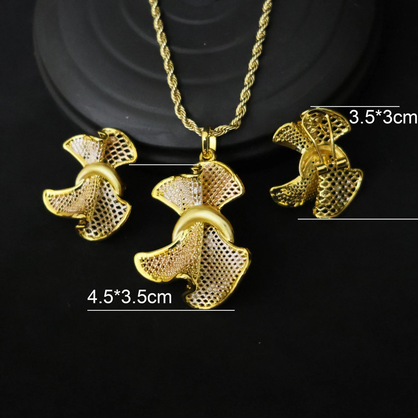 Luxury 18K Gold Plated Jewelry Set for Women – Italian Wedding Necklace, Earrings & Bracelet Bridal Gift Set