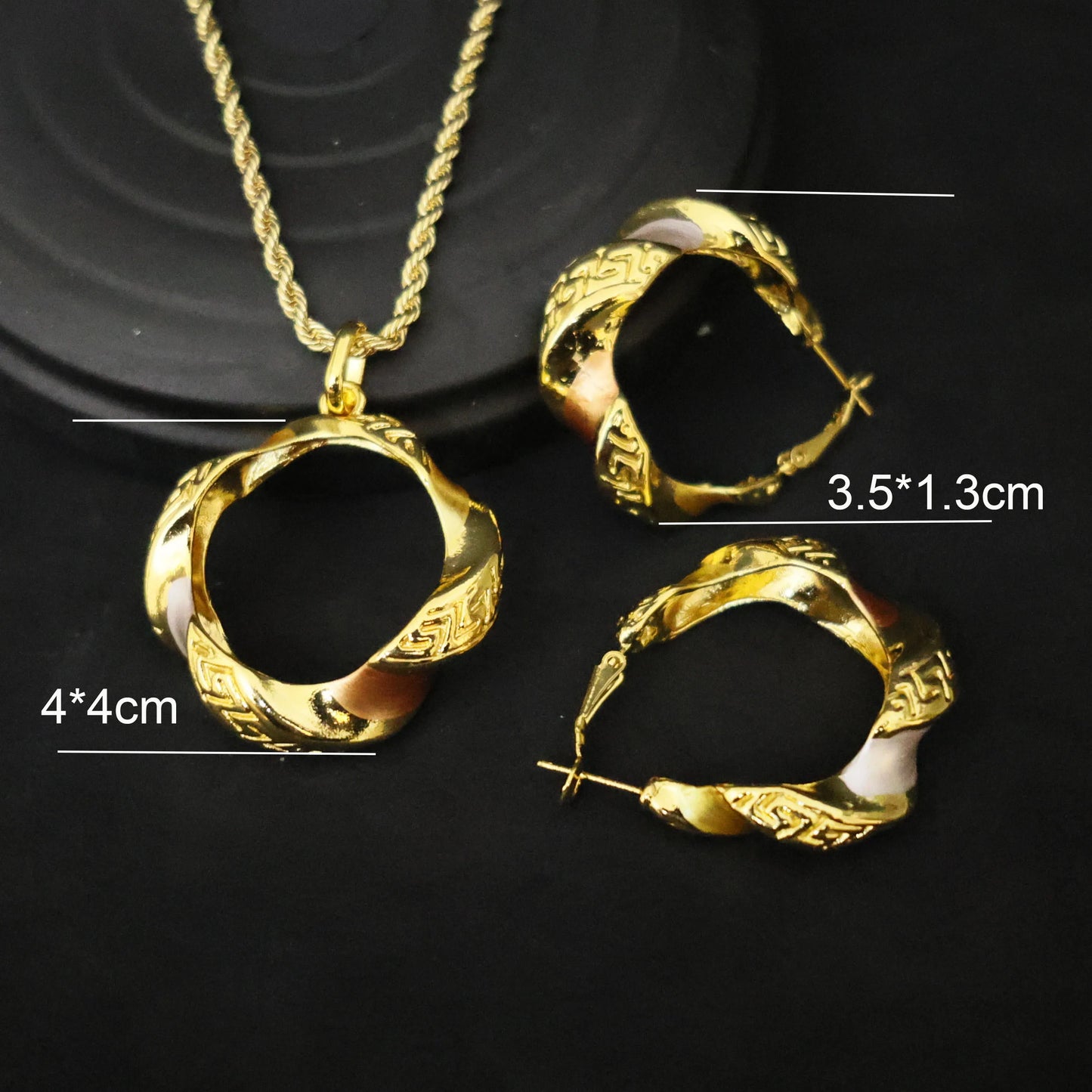 Luxury 18K Gold Plated Jewelry Set for Women – Italian Wedding Necklace, Earrings & Bracelet Bridal Gift Set