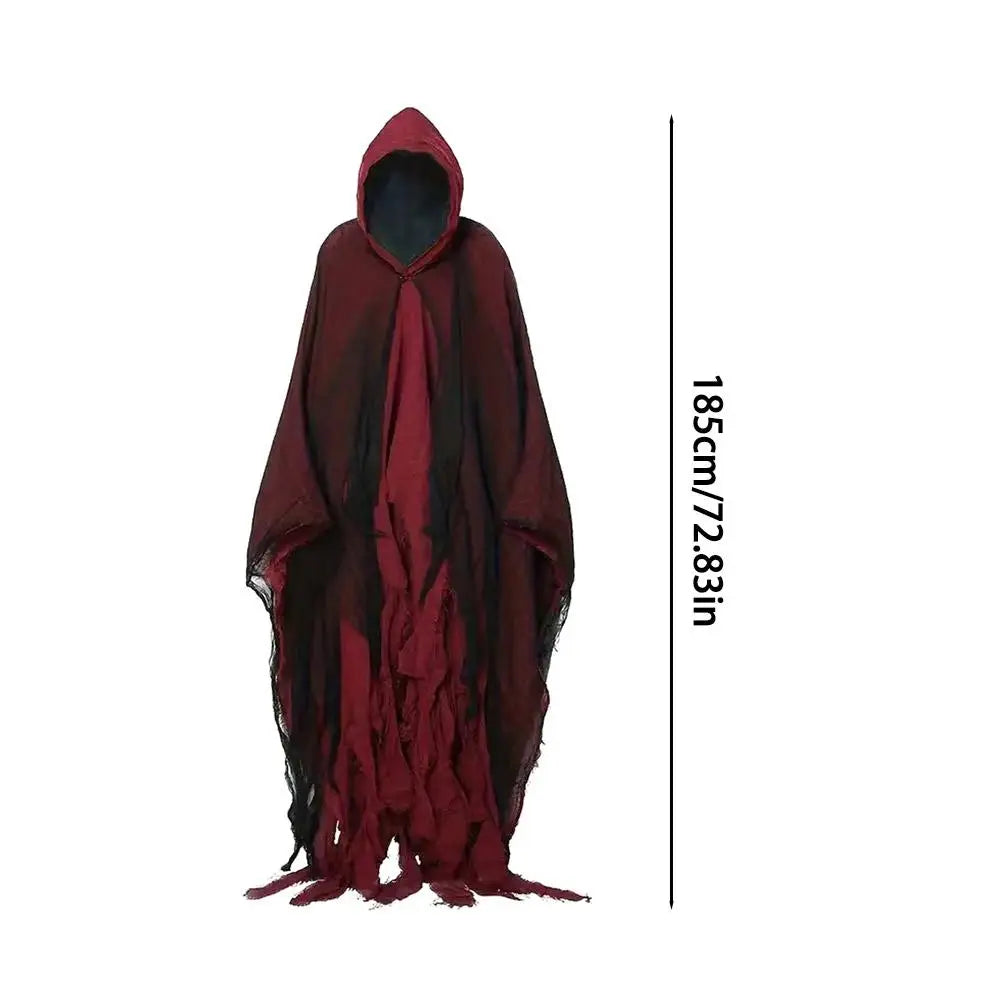 2025 Halloween Adult Costume – Scary Ghost Cloak with Hood, Zombie, Witch & Grim Reaper Cape Cosplay Outfit