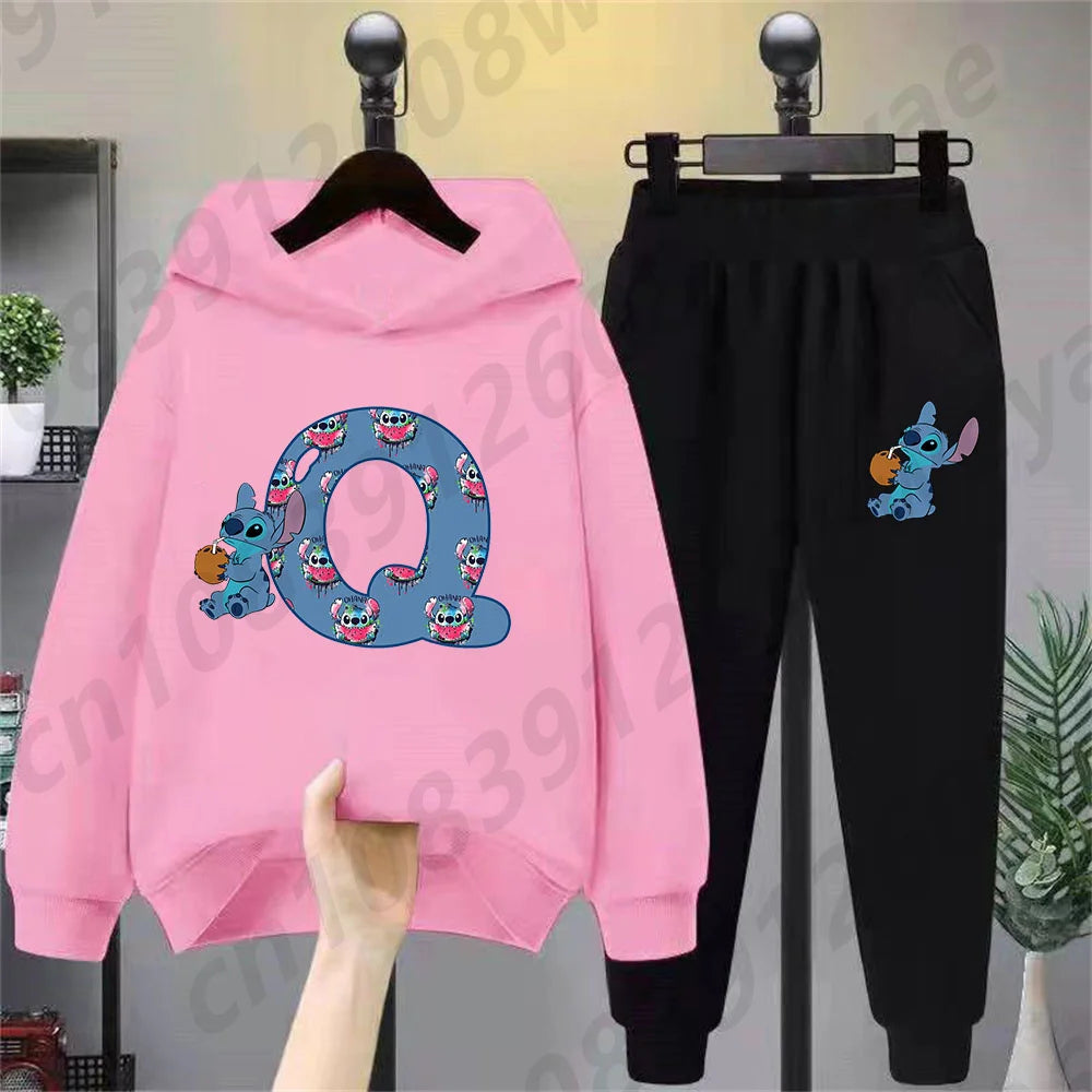 Lilo & Stitch Hoodie Set – Birthday Lucky Letters Children’s Hoodie for Girls & Boys, Harajuku Style Casual Wear