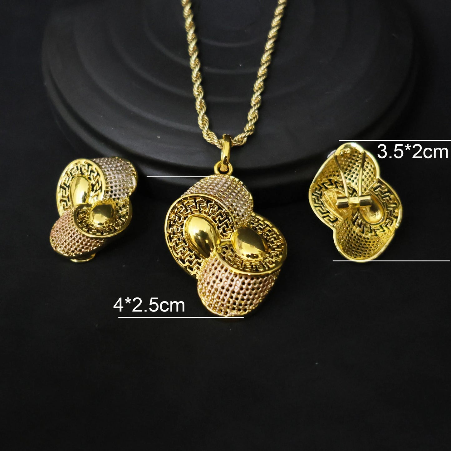 Luxury 18K Gold Plated Jewelry Set for Women – Italian Wedding Necklace, Earrings & Bracelet Bridal Gift Set