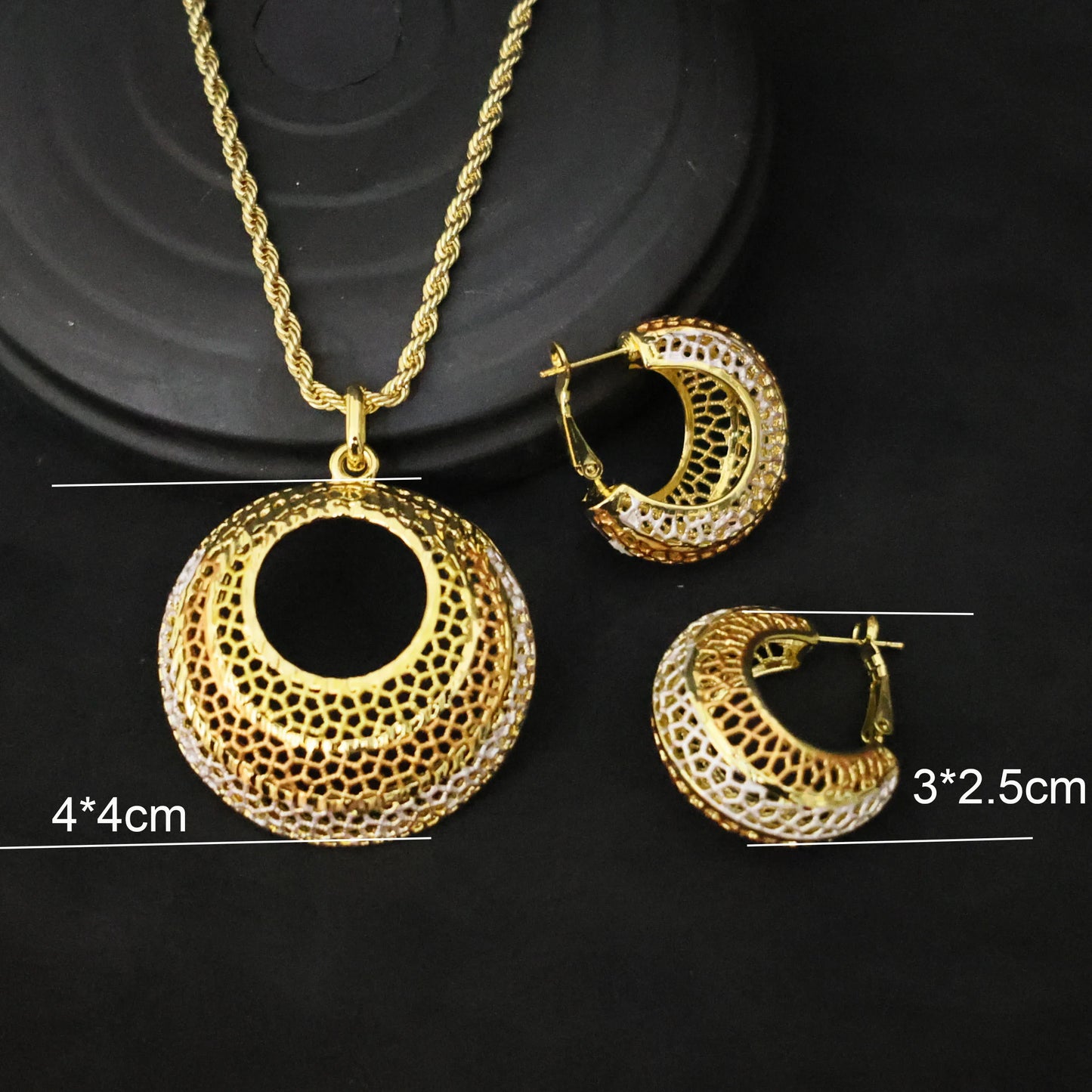 Luxury 18K Gold Plated Jewelry Set for Women – Italian Wedding Necklace, Earrings & Bracelet Bridal Gift Set