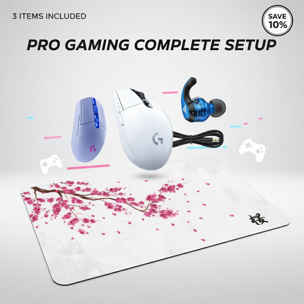Pro Gaming Complete Setup - Mouse + Pad + Earphones Bundle