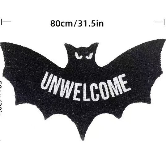 Halloween Bat-Shaped Soft Absorbent Rug ? Spooky Decorative Carpet for Home, Bathroom & Bedroom