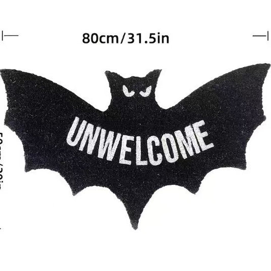 Halloween Bat-Shaped Soft Absorbent Rug ? Spooky Decorative Carpet for Home, Bathroom & Bedroom
