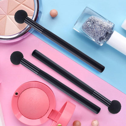 6Pcs Sponge Makeup Applicator with Handle, Sponge Eyeshadow Applicators Makeup, Eyeshadow Sponge Brush, Cotton Eye Makeup Eyeshadow Brushes Set for Women Girls (4.5 Inch Long) Washable