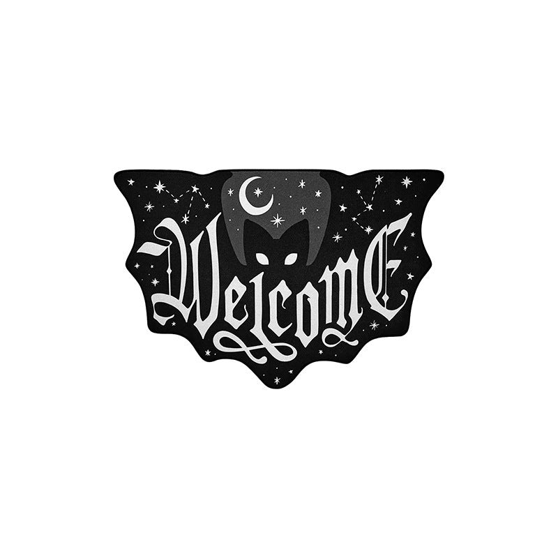 Halloween Bat-Shaped Soft Absorbent Rug ? Spooky Decorative Carpet for Home, Bathroom & Bedroom