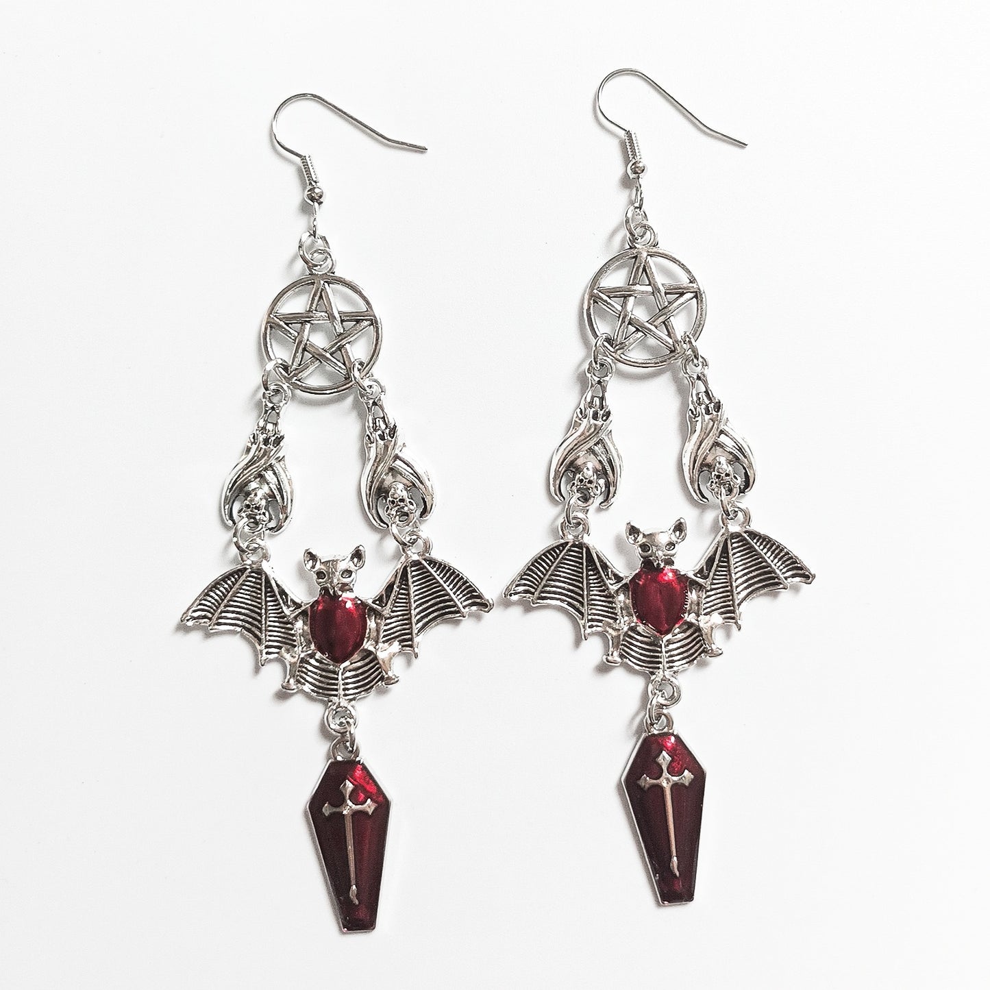 Bat Vampire Earrings ? Gothic Halloween Dangle Earrings for Women & Girls