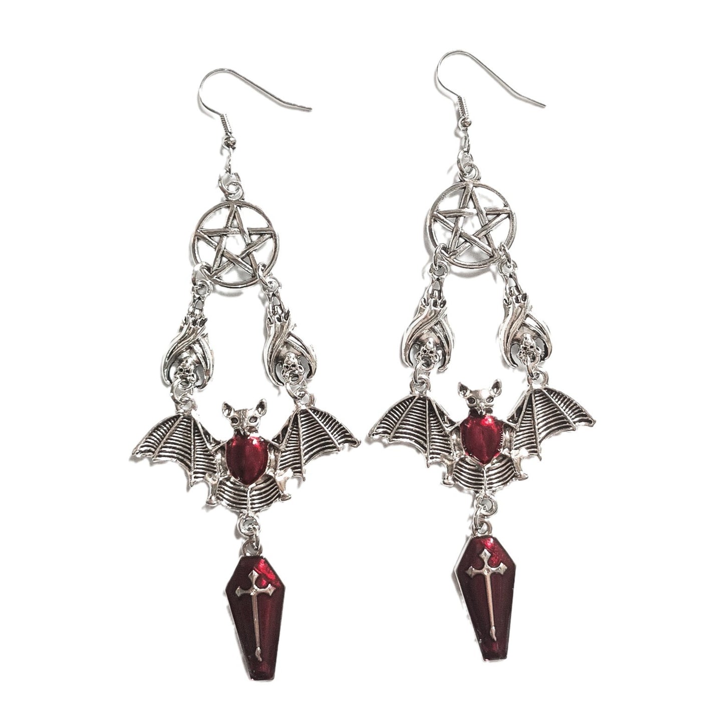 Bat Vampire Earrings ? Gothic Halloween Dangle Earrings for Women & Girls