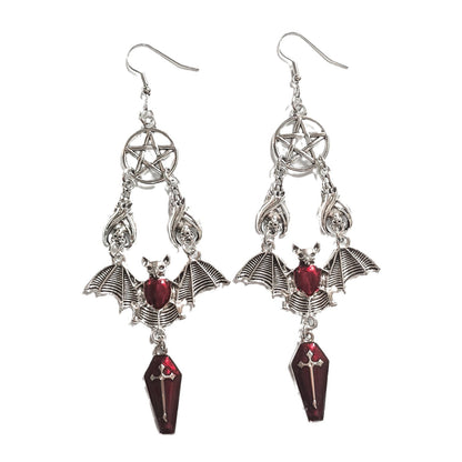 Bat Vampire Earrings ? Gothic Halloween Dangle Earrings for Women & Girls