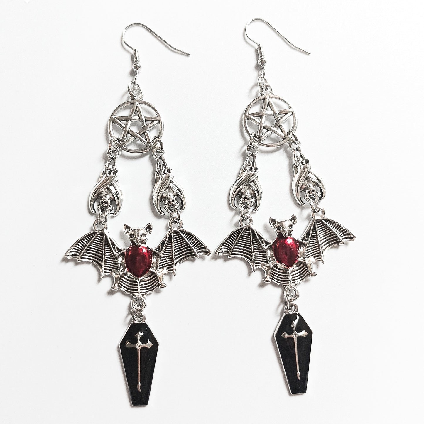 Bat Vampire Earrings ? Gothic Halloween Dangle Earrings for Women & Girls