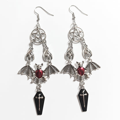 Bat Vampire Earrings ? Gothic Halloween Dangle Earrings for Women & Girls