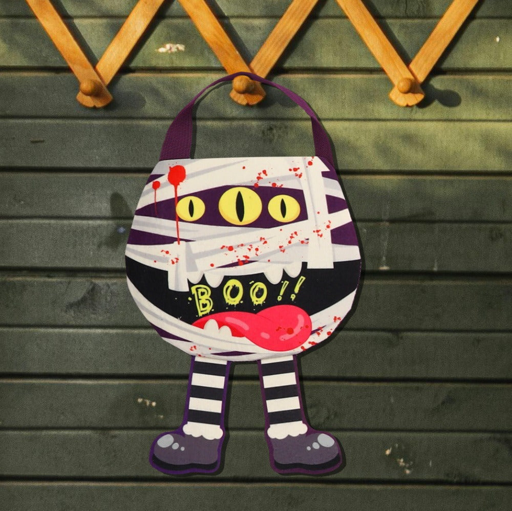 Halloween Candy Bag for Kids ? Pumpkin Printed Trick or Treat Tote