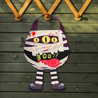 Halloween Candy Bag for Kids ? Pumpkin Printed Trick or Treat Tote