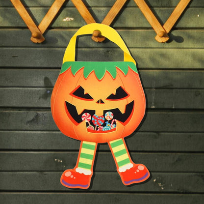 Halloween Candy Bag for Kids ? Pumpkin Printed Trick or Treat Tote