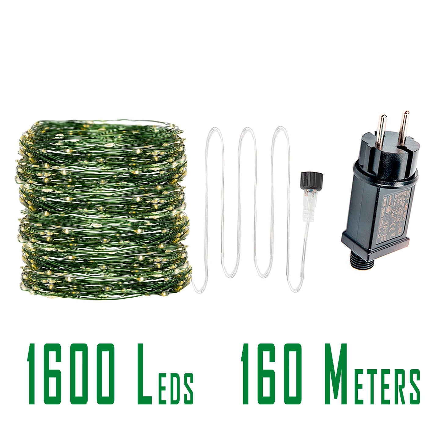 200M 2000LED Green Wire Fairy String Light Garland With Waterproof For Christmas Outdoor Wedding Garden Patio Room Decoration