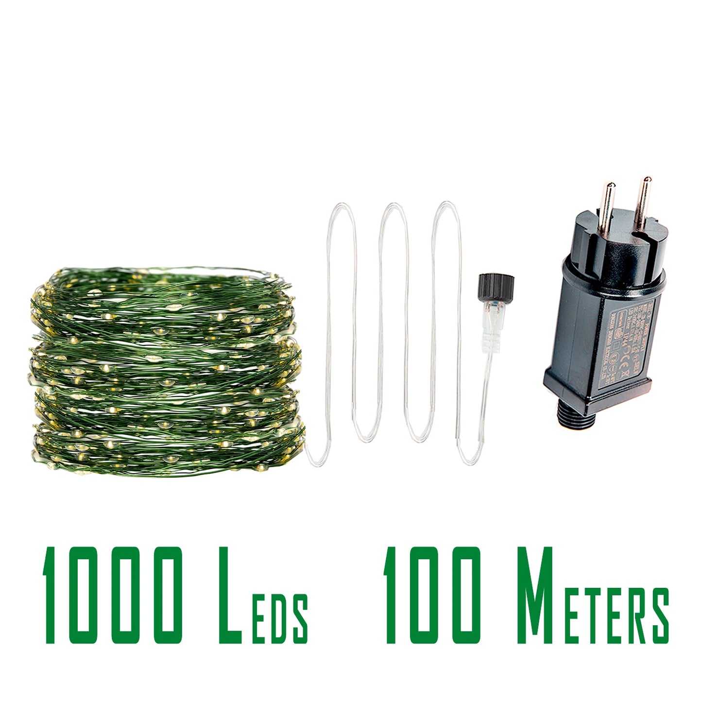 200M 2000LED Green Wire Fairy String Light Garland With Waterproof For Christmas Outdoor Wedding Garden Patio Room Decoration