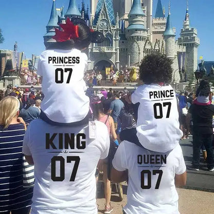 King, Queen, Prince & Princess Family Matching T-Shirts – Father, Mother, Daughter & Son Summer Outfits | Royal Family Look