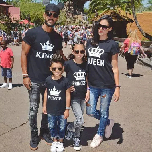 King, Queen, Prince & Princess Family Matching T-Shirts – Father, Mother, Daughter & Son Summer Outfits | Royal Family Look