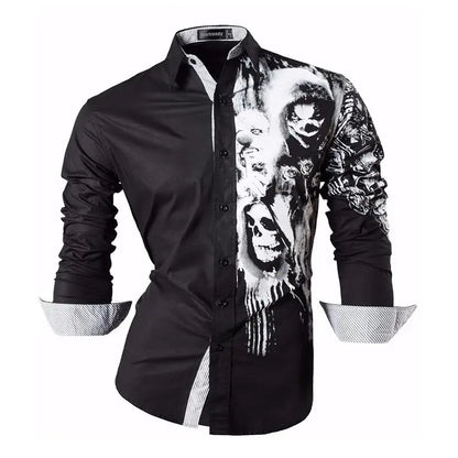 Sport trendy Men’s Dragon Print Long Sleeve Shirt