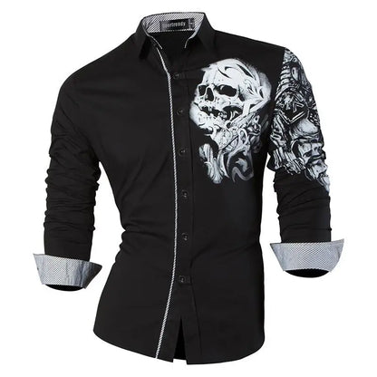 Sport trendy Men’s Dragon Print Long Sleeve Shirt