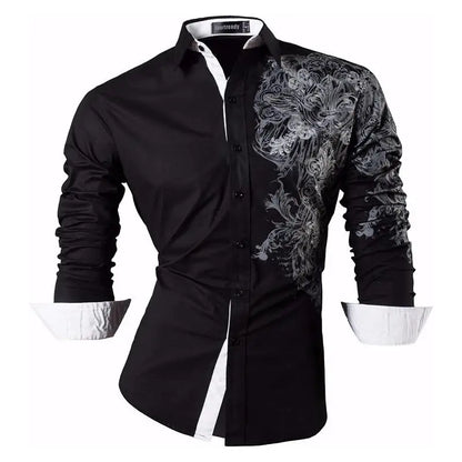Sport trendy Men’s Dragon Print Long Sleeve Shirt