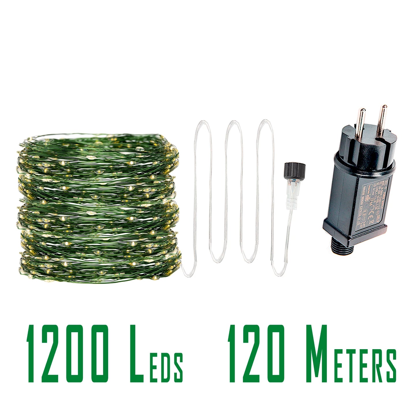 200M 2000LED Green Wire Fairy String Light Garland With Waterproof For Christmas Outdoor Wedding Garden Patio Room Decoration