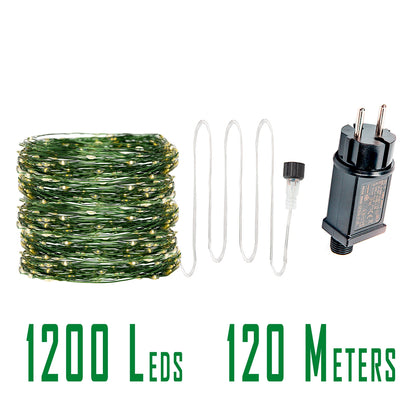 200M 2000LED Green Wire Fairy String Light Garland With Waterproof For Christmas Outdoor Wedding Garden Patio Room Decoration