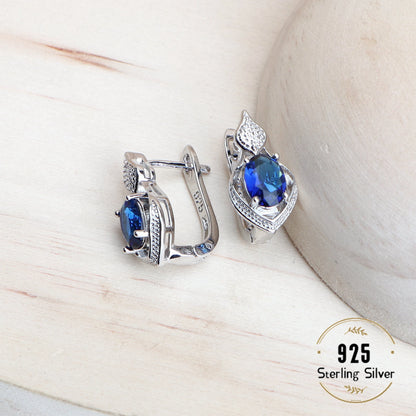 Women’s 925 Sterling Silver Blue Cubic Zirconia Bridal Jewelry Set – Wedding Earrings, Rings, Bracelet & Necklaceblue zirconia, sterling silver jewelry, bridal jewelry set, wedding accessories