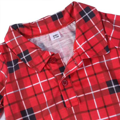 Christmas Family Matching Pajamas – Plaid Cotton Set for Mom, Dad, Kids, Baby & Pet