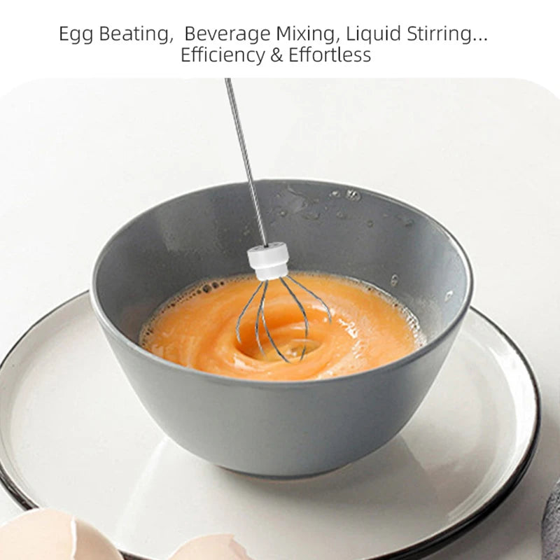 Electric Milk Frother - USB Rechargeable Handheld Foam Maker for Coffee, Latte & Cappuccino