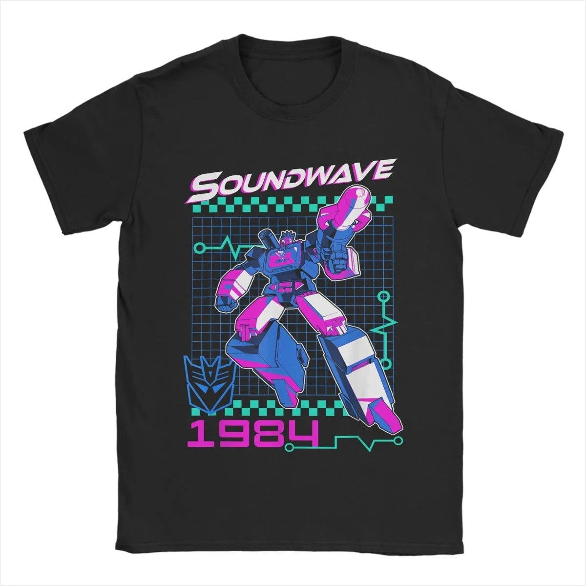 Transformers Decepticons Soundwave Men’s T-Shirt – Vintage Cotton Round Collar Short Sleeve Tee