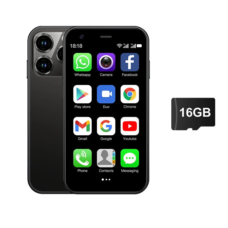 SERVO 15SE Mini Smartphone 3.0" Android 3G Dual SIM 2GB+16GB WiFi WhatsApp Small Smart Phone