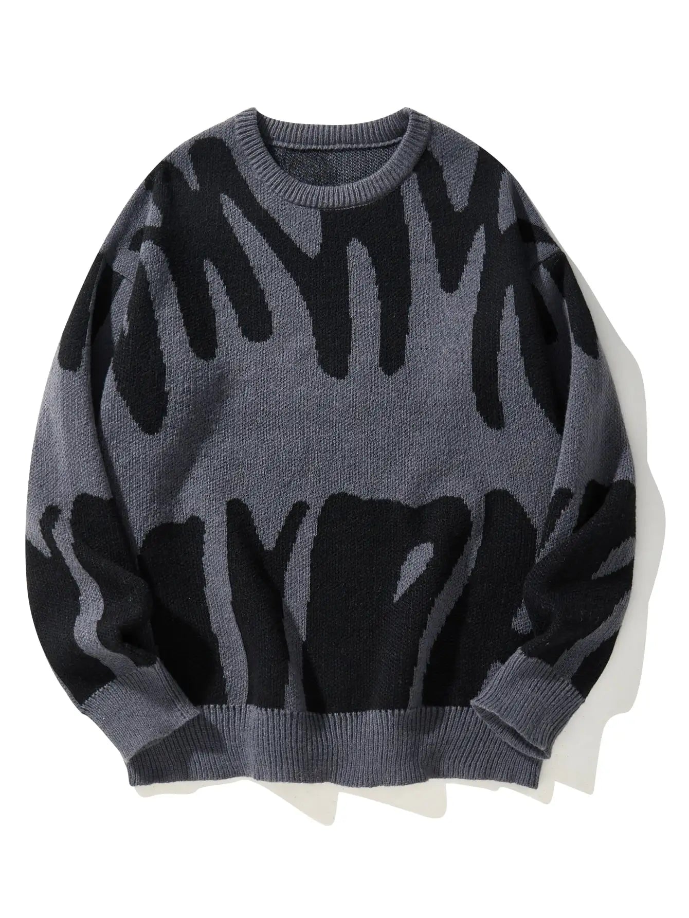 Men’s Jacquard Knit Sweater – Autumn/Winter Irregular Contrast Color Pullover