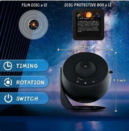LED Galaxy Projector - Starry Night Light for Kids Room | 360° Rotating Star Projector Lamp