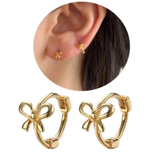 Stylish Bowknot Stud Earrings โ Elegant Ear Piercing Jewelry Accessory for Fashion Enthusiasts