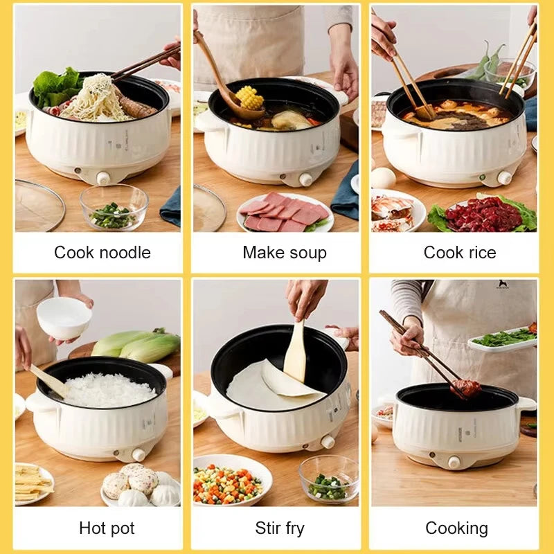 220V Electric Multi Cooker Non-Stick Hot Pot Rice Cooker for 1–2 People Home Use