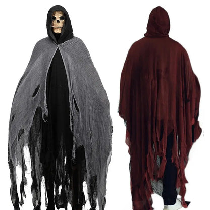 2025 Halloween Adult Costume – Scary Ghost Cloak with Hood, Zombie, Witch & Grim Reaper Cape Cosplay Outfit