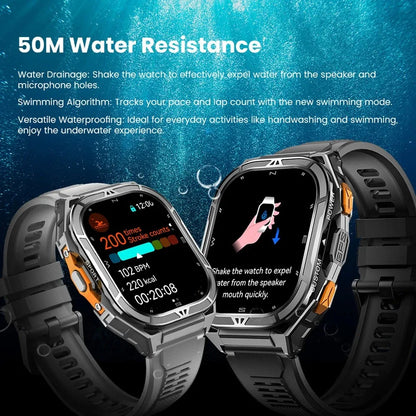 2025 GPS Smart Watch for Men – 1.96” HD AMOLED Display, Compass, Bluetooth Call & 5ATM Waterproof Sport Smartwatch (Android/iOS)