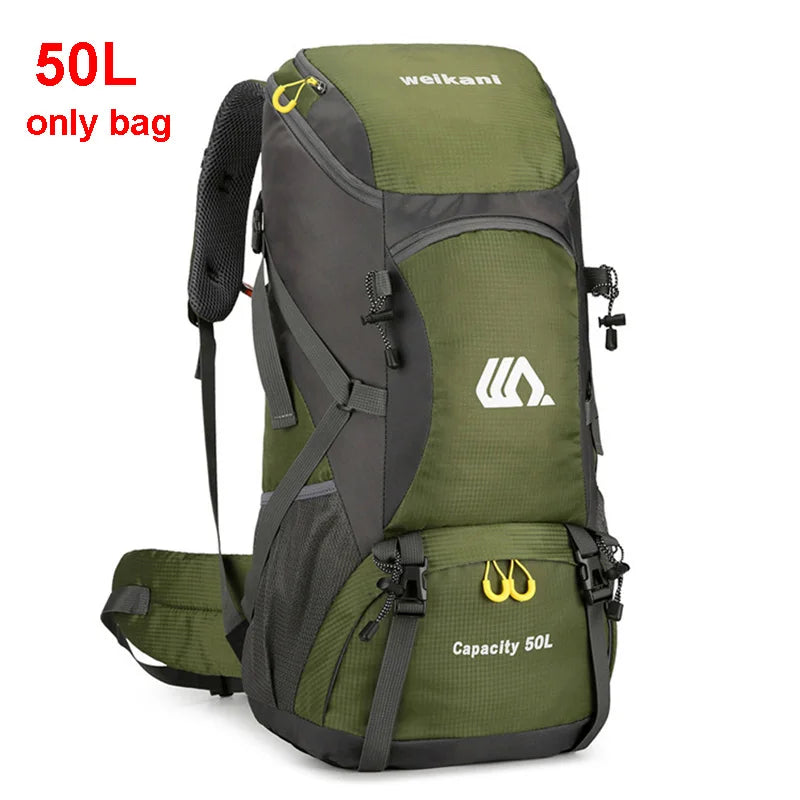 50L Waterproof Travel Backpack – Large Hiking Camping Rucksack for Outdoor Sports